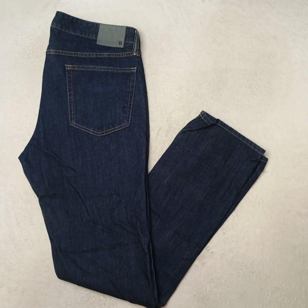 Bonobos Jeans Mens 35x34 Blue Straight Slim Dark Wash The Blue Jean 5-Pocket